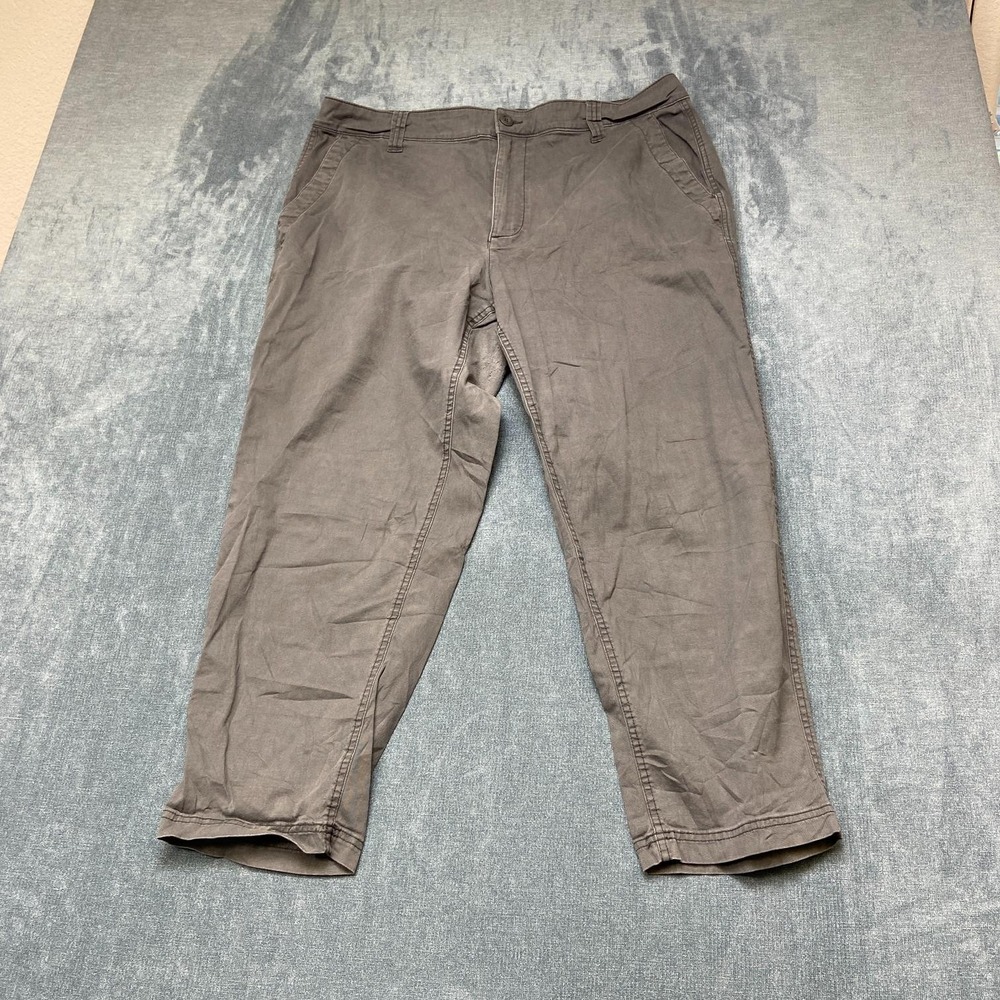 Old Navy OG Chino Pants Men XL Gray Pockets Mid Rise Straight Leg Outdoor Travel
